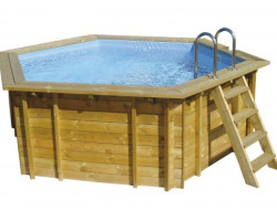 Piscine hexagonale rainurée languette